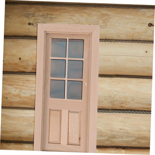 Khakifarbene PVC-Puppenhaus-Miniaturtür für DIY-Projekte und Dekorationen