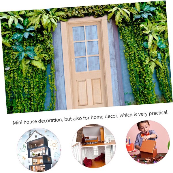 Khakifarbene PVC-Puppenhaus-Miniaturtür für DIY-Projekte und Dekorationen