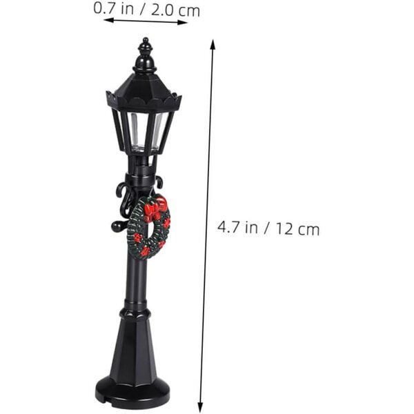STOBAZA 12 Mini Lampioni in Metallo Nero, Miniature Stradali per Case delle Bambole 1:12