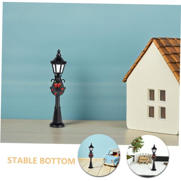 STOBAZA 12 Mini Lampioni in Metallo Nero, Miniature Stradali per Case delle Bambole 1:12