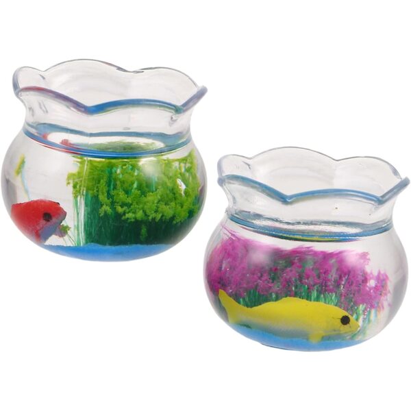 STOBAZA 2 Mini Acquari in Plastica Miniatura per Case delle Bambole e Giardini