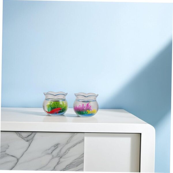 STOBAZA 2 Mini Acquari in Plastica Miniatura per Case delle Bambole e Giardini