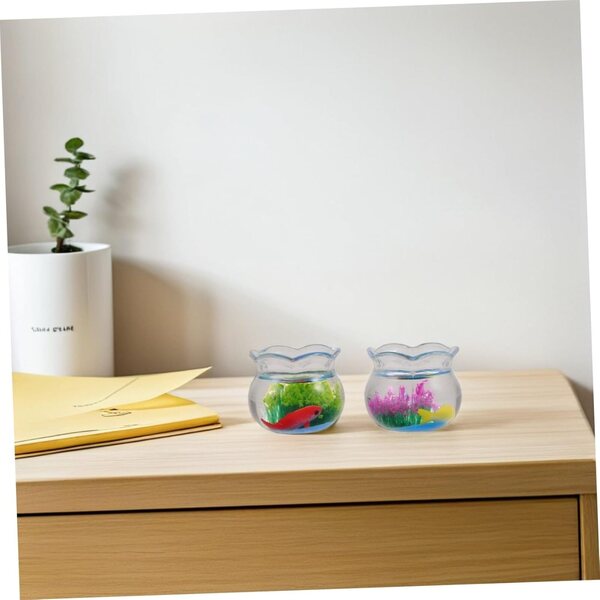 STOBAZA 2 Mini Acquari in Plastica Miniatura per Case delle Bambole e Giardini