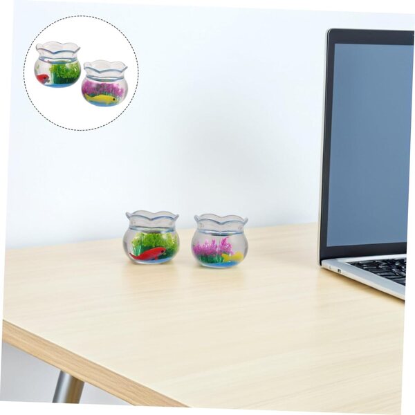 STOBAZA 2 Mini Acquari in Plastica Miniatura per Case delle Bambole e Giardini