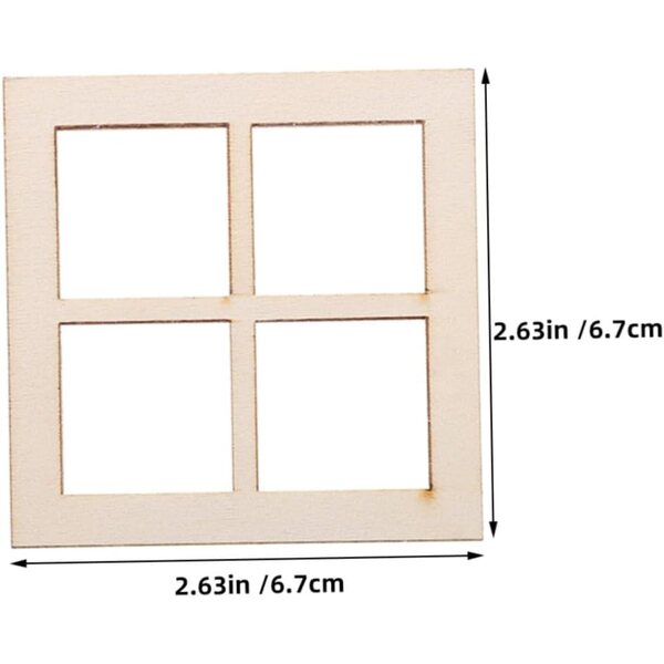 STOBAZA 24 Miniature finestre in legno per case delle bambole, accessori realistici