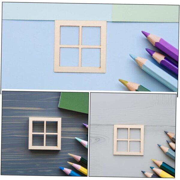 STOBAZA 24 Miniature finestre in legno per case delle bambole, accessori realistici