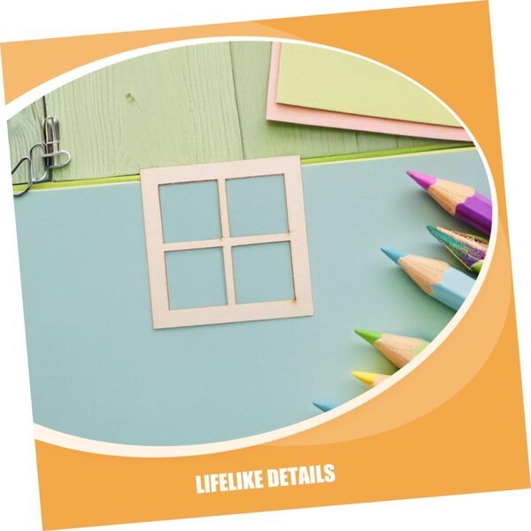 STOBAZA 24 Miniature finestre in legno per case delle bambole, accessori realistici