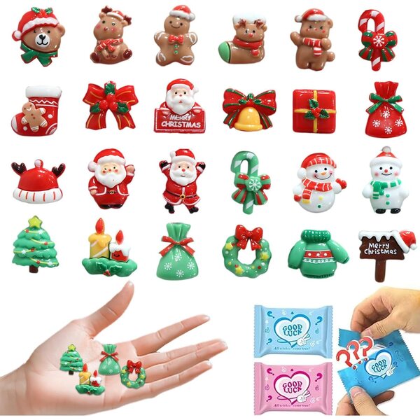 50 Mini Figurine Natalizie in Resina - Sorpresa per Decorazioni e Regali Fai da Te