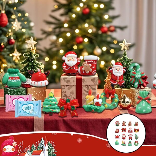 50 Mini Figurine Natalizie in Resina - Sorpresa per Decorazioni e Regali Fai da Te