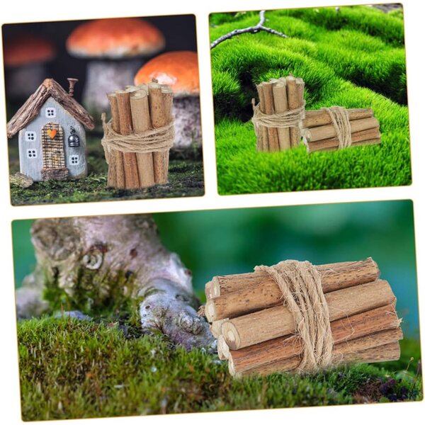 Ibasence Khaki Mini-Brennholzdekoration 2 Stück für Puppenhäuser und Miniaturen