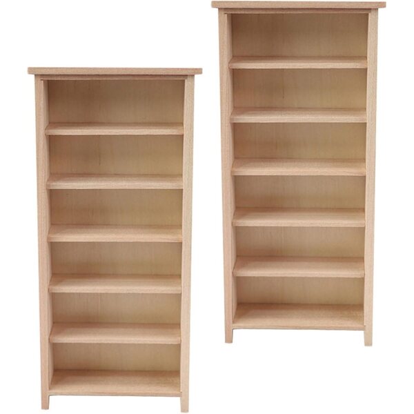 STOBAZA Mini Libreria in Legno 1:12 per Casa delle Bambole, 2 Pezzi, Verticale e Stabile