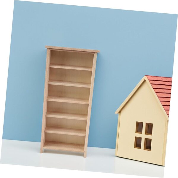 STOBAZA Mini Libreria in Legno 1:12 per Casa delle Bambole, 2 Pezzi, Verticale e Stabile