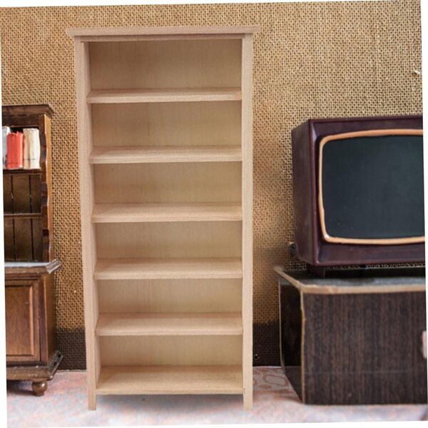 STOBAZA Mini Libreria in Legno 1:12 per Casa delle Bambole, 2 Pezzi, Verticale e Stabile