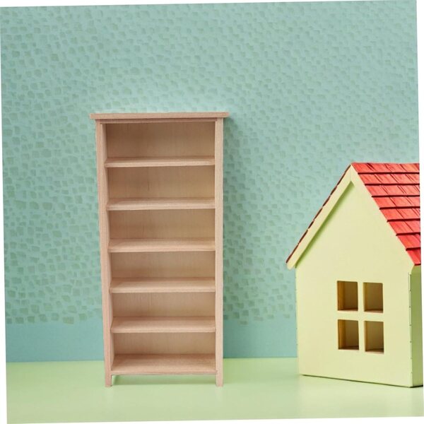 STOBAZA Mini Libreria in Legno 1:12 per Casa delle Bambole, 2 Pezzi, Verticale e Stabile