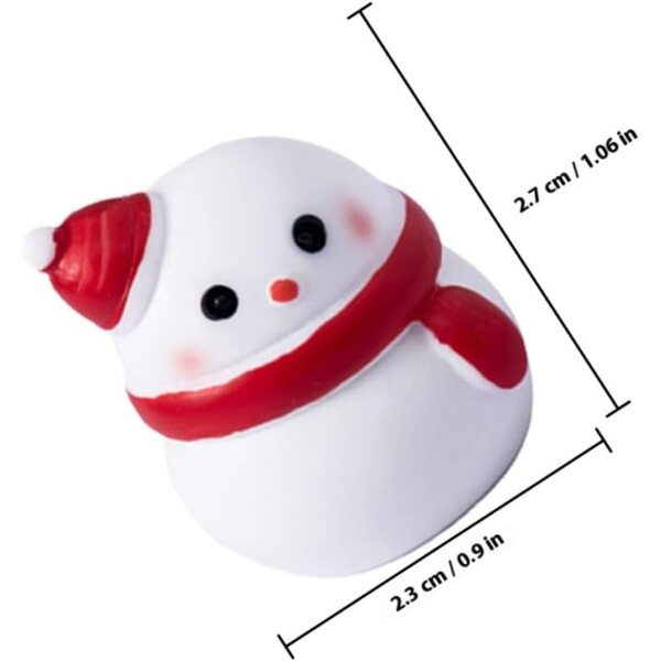 Confezione 6 Miniature Pupazzi di Neve in Resina per Decorazioni Natalizie