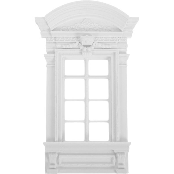 Finestra in plastica per casa delle bambole con colonne romane - Set completo DIY miniatura
