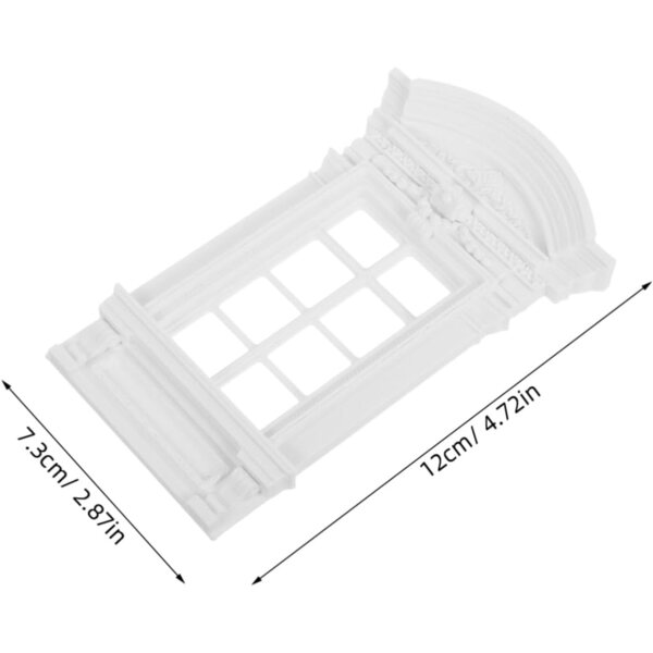 Finestra in plastica per casa delle bambole con colonne romane - Set completo DIY miniatura