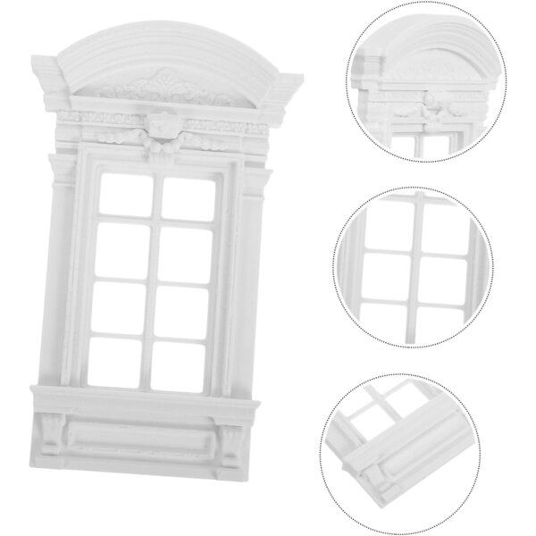 Finestra in plastica per casa delle bambole con colonne romane - Set completo DIY miniatura