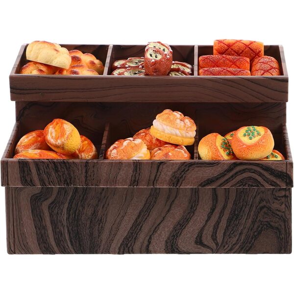 STOBAZA Miniatur-Brotschrank mit realistischen Brotmodellen für Puppenhäuser und Sammlungen