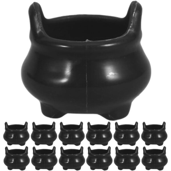 STOBAZA 32 Mini Kessel Nero in Plastica per Halloween e Decorazioni casa delle bambole