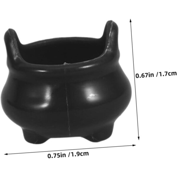 STOBAZA 32 Mini Kessel Nero in Plastica per Halloween e Decorazioni casa delle bambole