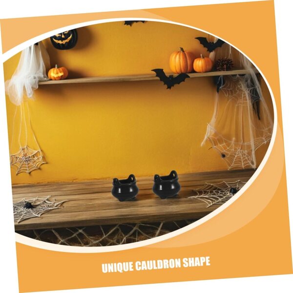 STOBAZA 32 Mini Kessel Nero in Plastica per Halloween e Decorazioni casa delle bambole