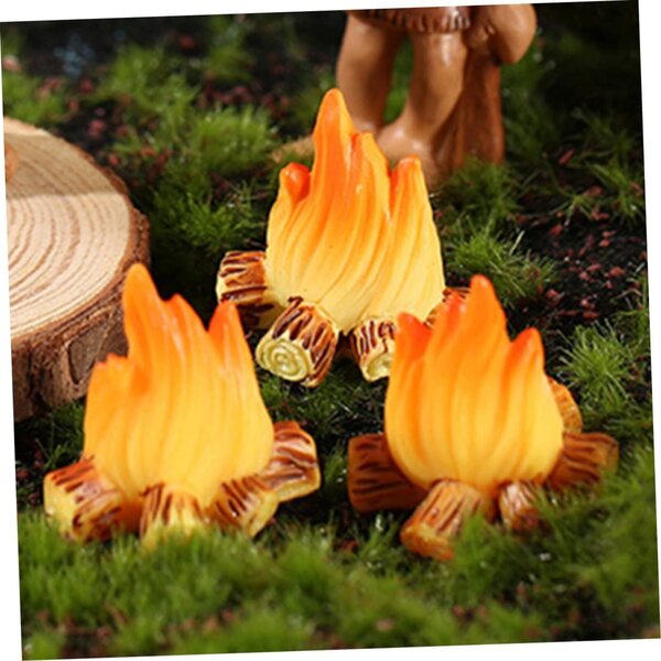 STOBAZA Set 7 Modellini di Falò in Miniatura in Resina per Decorazioni Casa delle Bambole