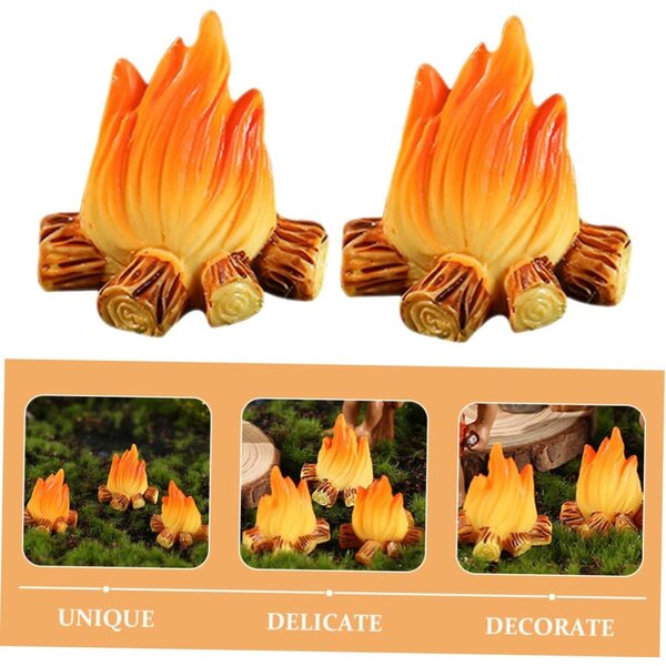 STOBAZA Set 7 Modellini di Falò in Miniatura in Resina per Decorazioni Casa delle Bambole