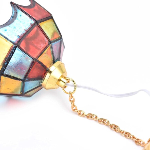 Lampadario LED Colorato per Casa delle Bambole 1:12 con Paralume Oro 24K