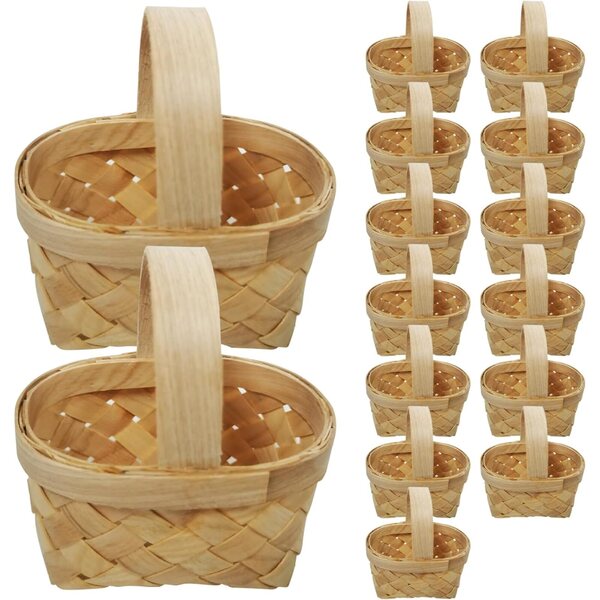 Mini-Holzkorb mit Griff 15 cm für Picknicks und Puppenhausdekorationen