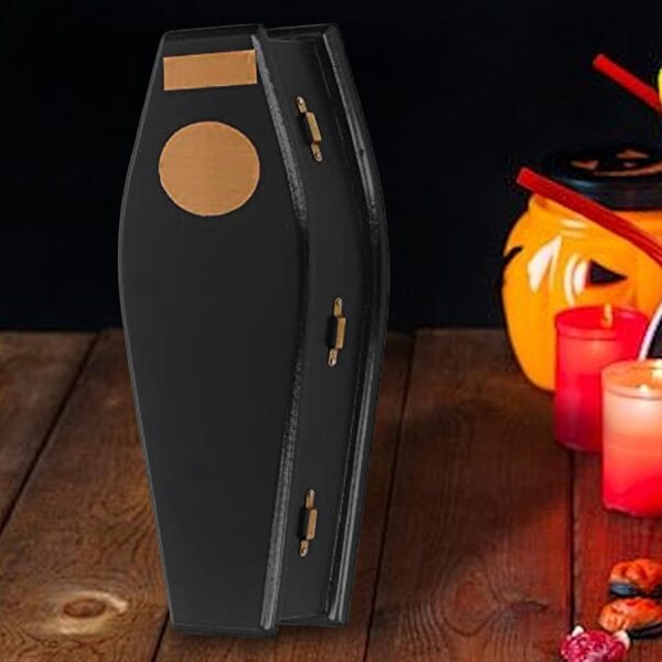 7-Zoll-Mini-Sarg aus Holz für 1:12 Puppenhäuser, seitliche Öffnung, Halloween-Dekoration