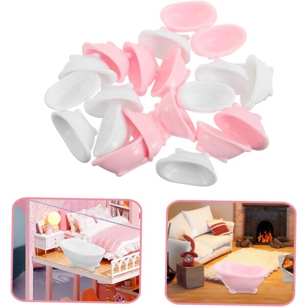 20 Miniature Vasche da Bagno in Plastica per Case delle Bambole e Decorazioni