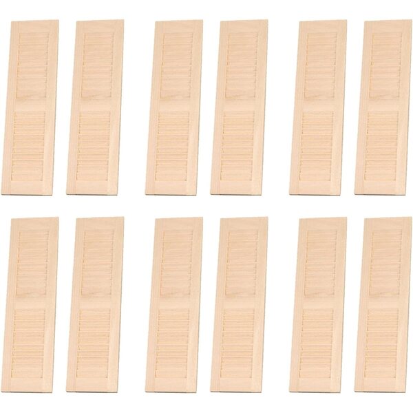 12 Persiane in Legno Miniature 1:12 per Casa delle Bambole - Accessori Decorativi