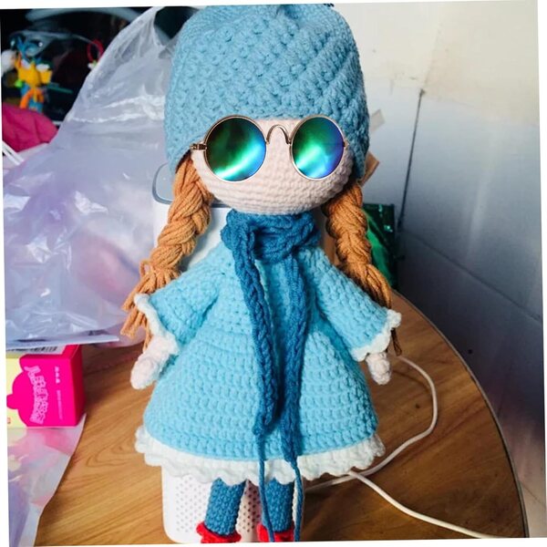 5 Paia Occhiali Retro in Metallo Mini per Bambole, Cosplay e Decorazioni DIY