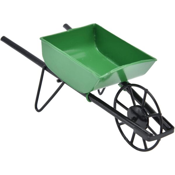 Carriola Miniatura 1:12 in Metallo per Casa delle Bambole, Accessorio Giardino