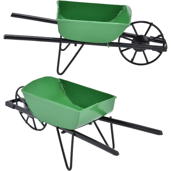 Carriola Miniatura 1:12 in Metallo per Casa delle Bambole, Accessorio Giardino