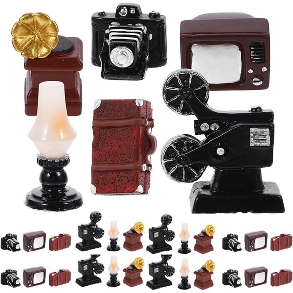 STOBAZA Set mit 30 Vintage-Geräteminiaturen aus Kunstharz für Heimdekorationen