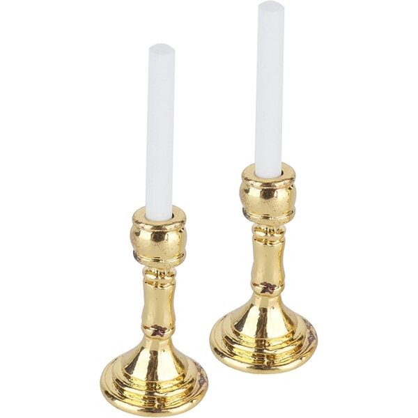 Candelieri Miniatura in Metallo 1:12 per Casa delle Bambole - Set 2 Pezzi