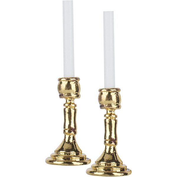 Candelieri Miniatura in Metallo 1:12 per Casa delle Bambole - Set 2 Pezzi