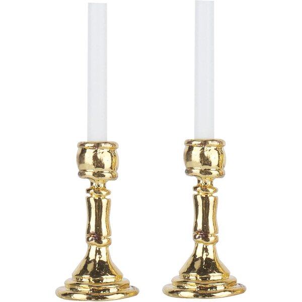 Candelieri Miniatura in Metallo 1:12 per Casa delle Bambole - Set 2 Pezzi