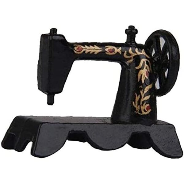 Mini macchina da cucire in lega per casa delle bambole 1:6 e 1:12, decorazione vintage nera