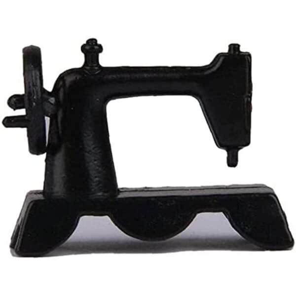 Mini macchina da cucire in lega per casa delle bambole 1:6 e 1:12, decorazione vintage nera