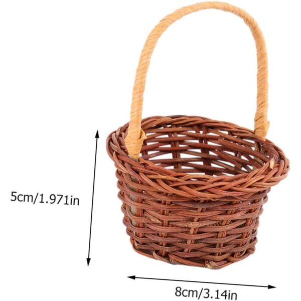 STOBAZA Mini-sichere Rattankörbe, 2 Stück für Miniaturen und Heimdekorationen