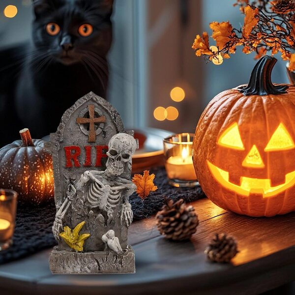 Halloween Miniatur Grabsteine in Harz – Decorazione Horror per Festa e Casa