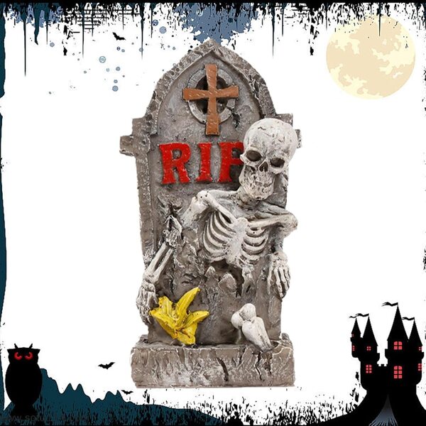 Halloween Miniatur Grabstein aus Resin | Horror-Dekoration für Zuhause und Party