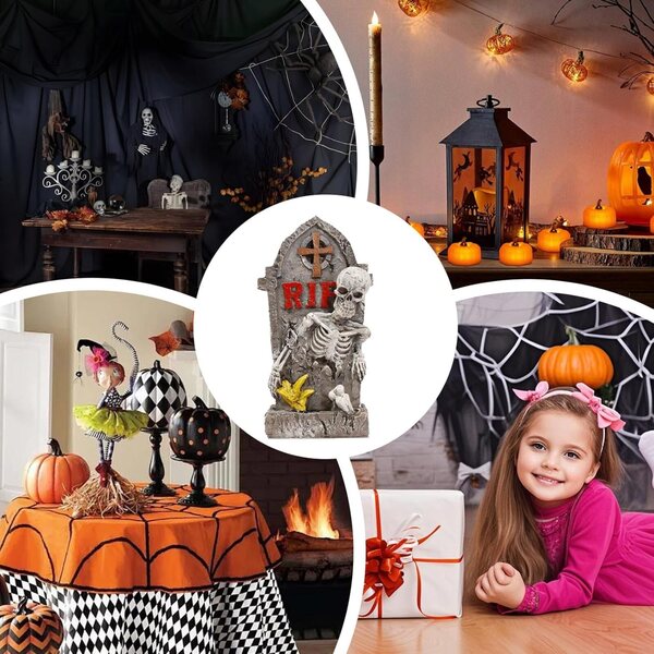 Halloween Miniatur Grabstein aus Resin | Horror-Dekoration für Zuhause und Party