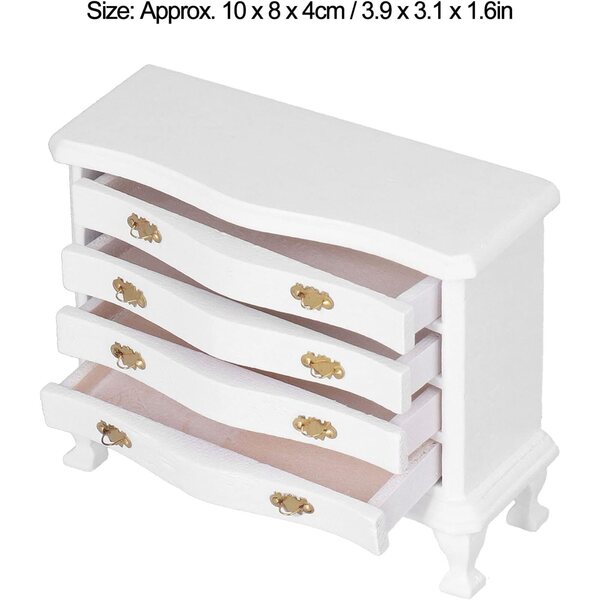 Comodino in legno miniatura 1:12 per casa delle bambole - decorazione realistica