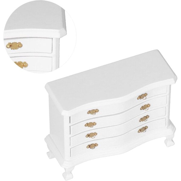 Comodino in legno miniatura 1:12 per casa delle bambole - decorazione realistica