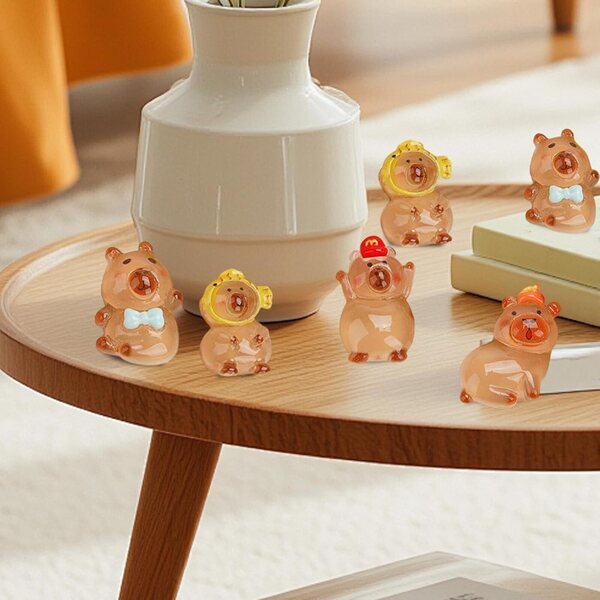 Set mit 50 Capybara-Miniaturen mit Leuchteffekt für Schreibtisch- und Heimdekoration