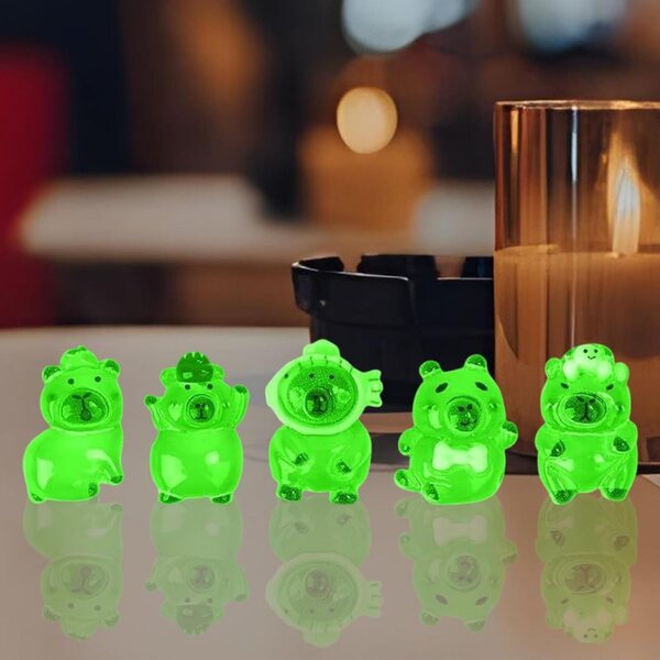 Set mit 50 Capybara-Miniaturen mit Leuchteffekt für Schreibtisch- und Heimdekoration